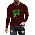 thumbnail image 2 of ZRGHAOYLQ Big and Tall Long Sleeve Shirts St Patrick's Day Shamrock Clover Shirts Plus Size Crewneck Pullover Tops Comfy T Shirts for Ireland Gifts, 2 of 5