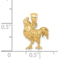 thumbnail image 3 of 14K Yellow Gold Satin D/C Rooster Pendant Made In United States d4592, 3 of 5