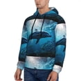 thumbnail image 3 of Naloa Ocean Dolphin Fish School Men's Casual Hooded Collar Drawstring Hoodies Pullover Sweatshirts Casual Long Sleeve Shirts-3X-Large, 3 of 7