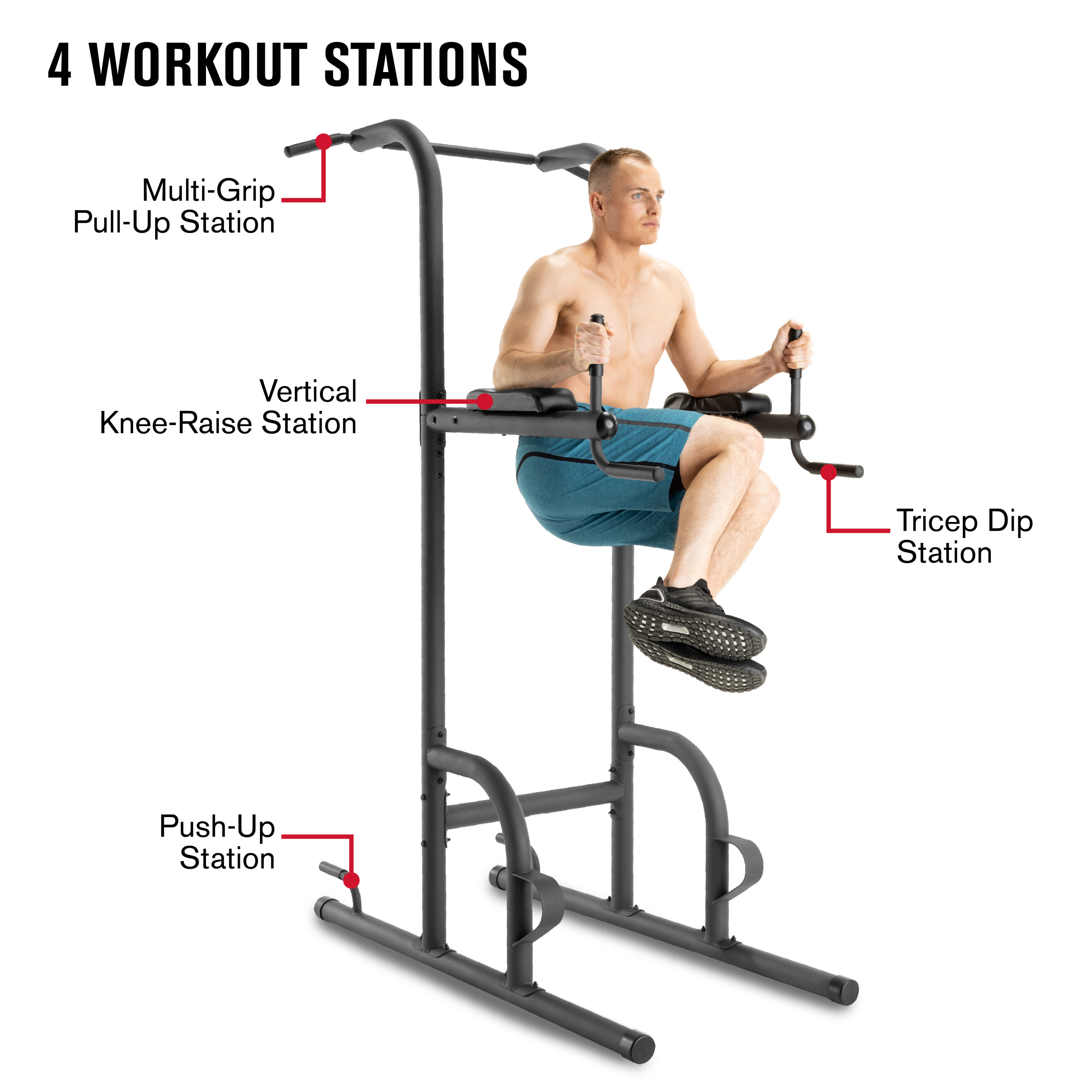 Weider Power Tower with Four Workout Stations and 300 lb. User Capacity - image 4 of 29