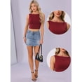 thumbnail image 2 of DARING DIVA Women's Glitter Vest Boat Neck Sleeveless Casual Outfit M Wine Red, 2 of 6