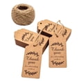 thumbnail image 1 of KAKOWELY Kraft Paper Gift Tag 100Pcs Kraft Paper Tags Gift Favors Baking Food Package Tags With Ropes3.74"X1.77"(LxW), 1 of 4