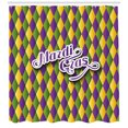 thumbnail image 3 of Ambesonne Mardi Gras Shower Curtain, Hand Writing Design, 69"Wx84"L, Purple Green Yellow, 3 of 3