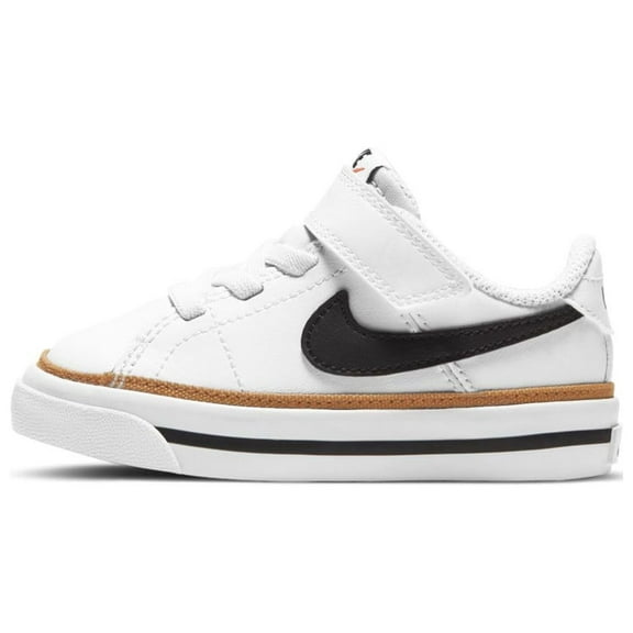 Nike Court Legacy Boys Casual Classic Shoe DA5382-102 (White/Black-Desert Ochre-Gum L), Size 8