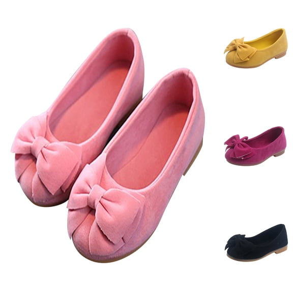 XinghaiYIDE Girls Bowknot 2026 Ballet Flats, Soft-Sole Dress Shoes for Toddler/Little/Big Kids, Comfortable Casual Footwear for Everyday/Party/School Wear, Sizes 21-36 Pink