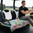 thumbnail image 5 of XYZCANDO Sea Turtle Floral Golf Cart Seat Cover | Terry Cloth 4 Pockets Non-Slip | Universal 2-Seat Golf Cart Accessory For Golf Lovers, 5 of 8