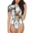 thumbnail image 1 of Fotbe French Bulldog 2 Body de Mujer con Cuello Redondo y Mangas Cortas, Sin Mangas Ajustado, Suave, Cómodo y Básico-XX-Large, 1 of 7