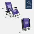 thumbnail image 2 of Best Choice Products Oversized Padded Zero Gravity Chair, Folding Outdoor Patio Recliner w/ Side Tray - Purple/Violet, 2 of 7