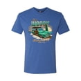 thumbnail image 2 of Wild Bobby, 1946 Vintage Ford Woody Chasing Waves Cars and Trucks Mens Premium Tri Blend T-Shirt, Vintage Royal, Medium, 2 of 3