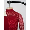 thumbnail image 6 of Alvivi Kids Girls Contemporary Lyrical Ballet Dance Dress One Sleeve Long Skirt Leotard Burgundy 6, 6 of 7