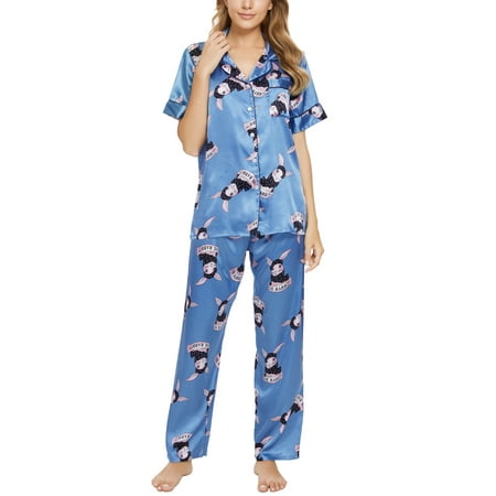 

Unique Bargains Women s 2pcs Floral Button Down Pajama Set Nightwear Sleepwear Sets