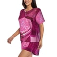 thumbnail image 2 of Lsque Sparkling Pink Toilet Women's Short-Sleeved Pajama Set - 2 Piece Soft and Lightweight Sleepwear Set-Large, 2 of 9