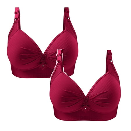 2pack Women s Push Up Wireless Bandeau Sports Bra Comfort Support No Women Sports Bra Underwire Bras Comfortable Wire Compression Bra for Women Bralette Everyday Underwear