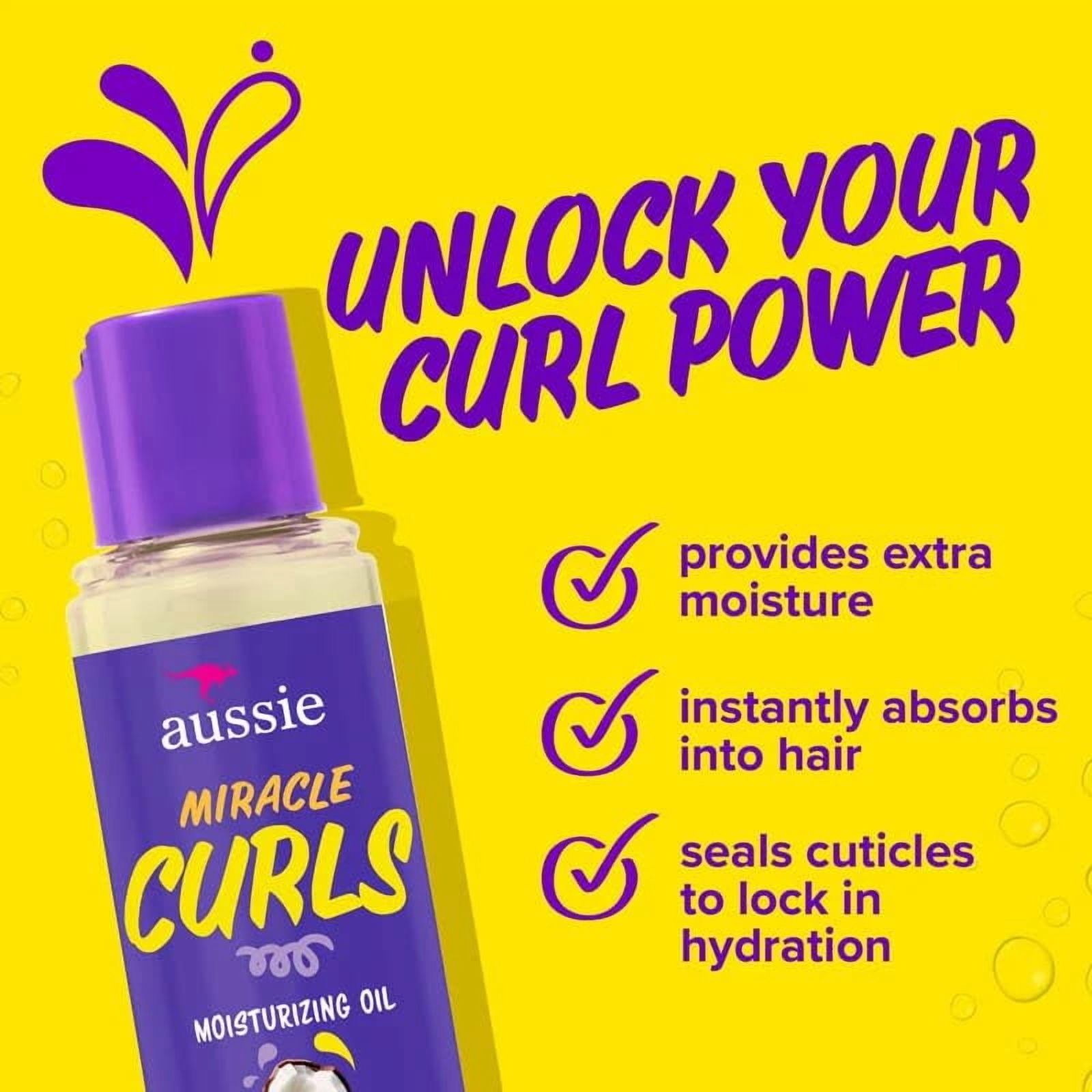 Aussie Miracle Curls Moisturizing Oil with Coconut & Jojoba, 3.2 oz (3-Pack)