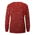 thumbnail image 5 of Women's Glitter Sparkle Long Sleeve Pullover Sweatshirt Casual Loose Fit Crew Neck Tops, 5 of 5