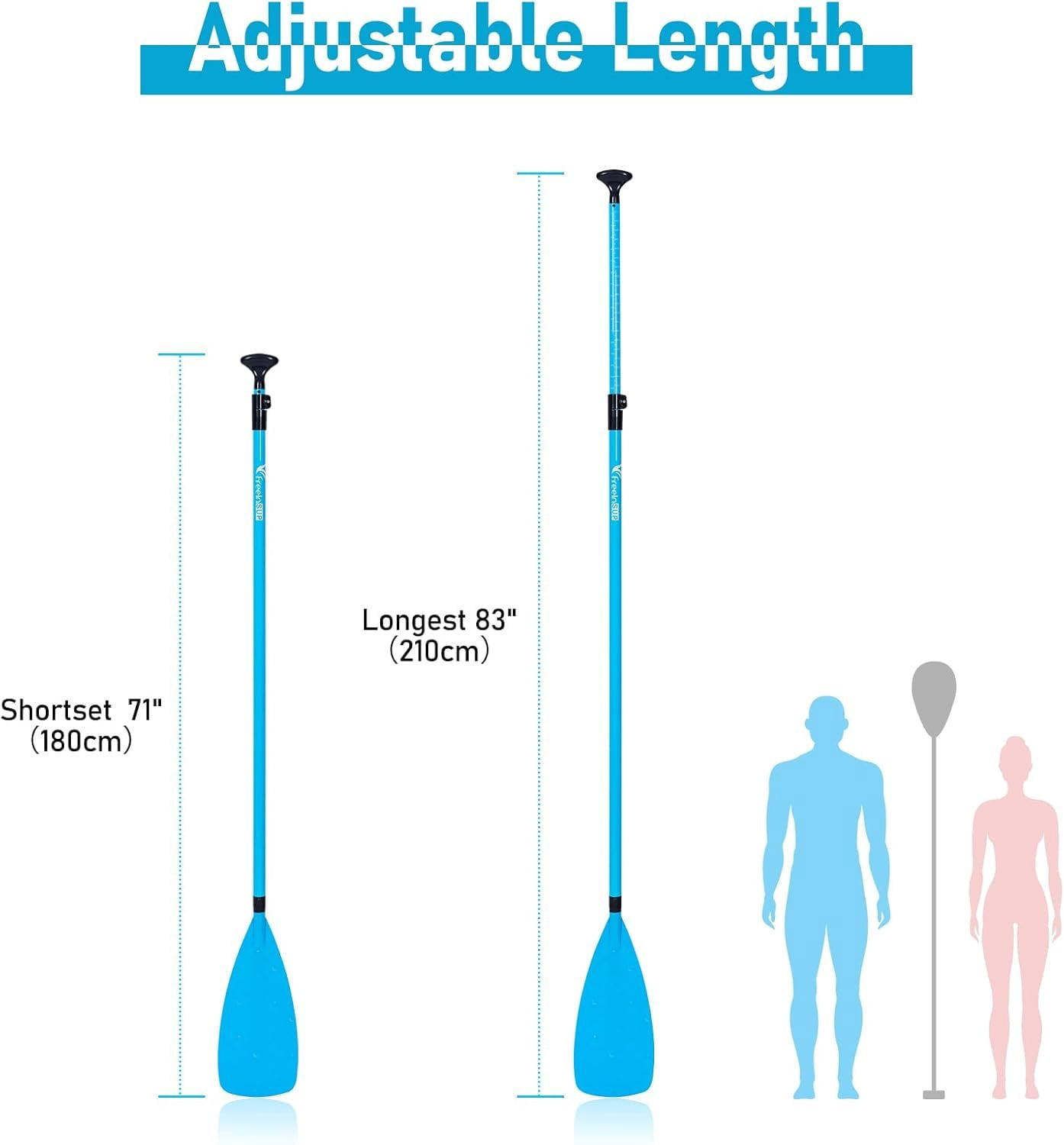 Fiberglass Paddle Board Paddle Effortless Adjustment & Transport Sup Paddle Lever Lock Kayak Paddle