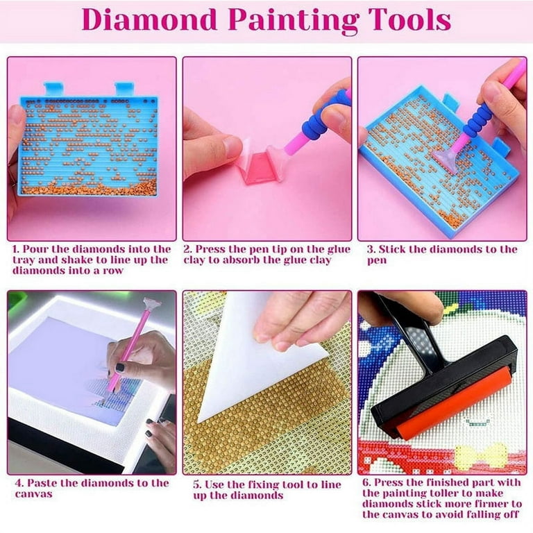 105Pcs Diamond Painting Kit with A4 Light Pad 5D Diamond Painting Tools and  Paint By Accessories for Diamond Painting 