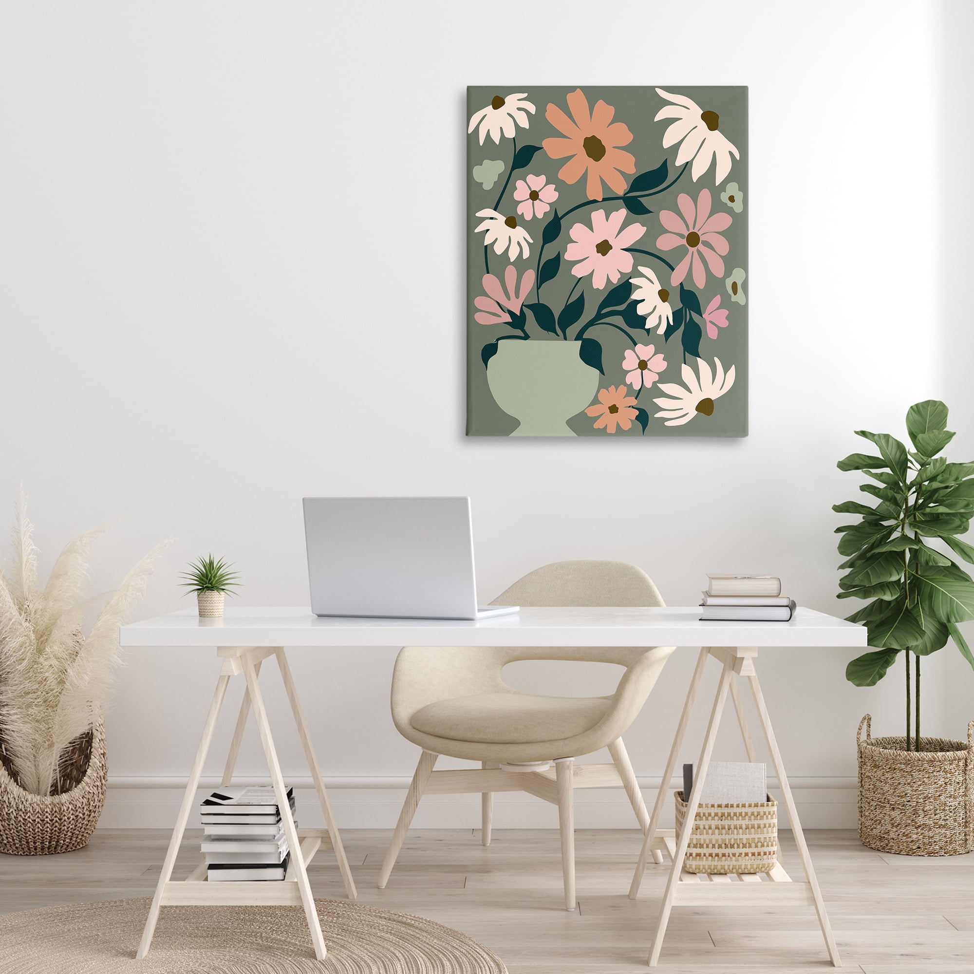 Stupell Industries Gerbera Daisy Bouquet Botanical & Floral Painting Gallery Wrapped Canvas Art Print Wall Art, 30 x 40
