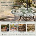 thumbnail image 6 of Round Outdoor Tablecloth with Umbrella Hole and Zipper, Dark Green Coastal Tablecloth with Elastic Waterproof, Conch Nautical Summer Starfish Shell Coral Patio Table Covers for 55" - 60" Pool Tables, 6 of 9
