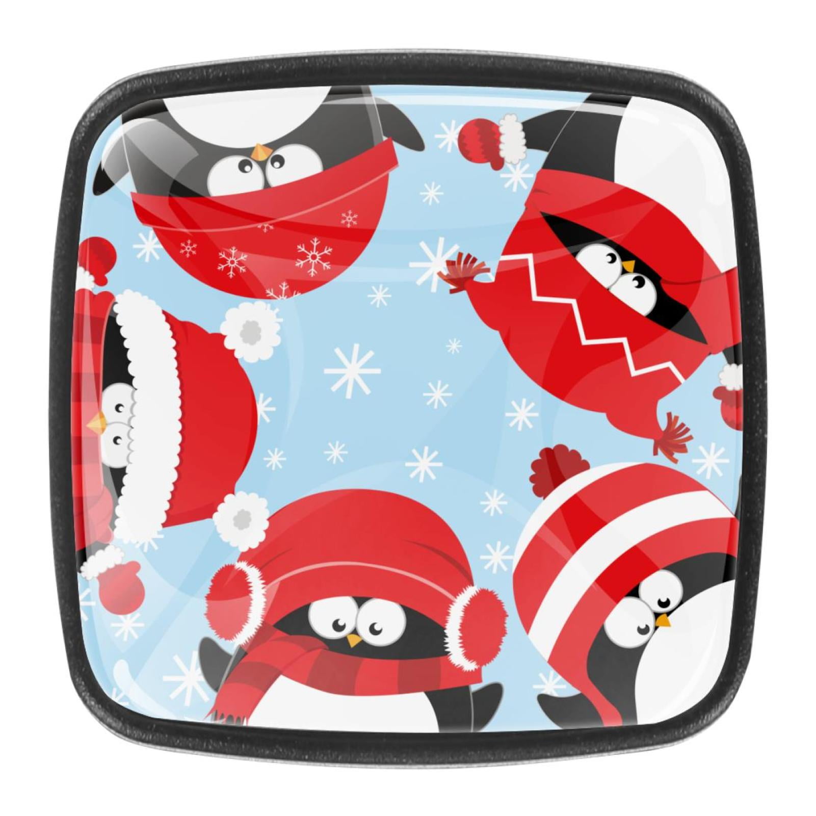 4 Pcs Square Cabinet Handle Cupboard Knob Drawer Pulls Handle Penguin