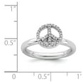 thumbnail image 5 of 925 Sterling Silver Stackable Expressions Peace Symbol Diamond Ring Size: 5; for Adults and Teens; for Women and Men, 5 of 5