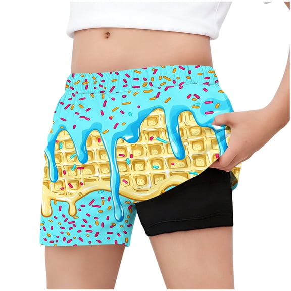 AHTJRT Kids Swim Trunks Unisex Girls Boys Summer Beachwear Surfing Swimming Shorts with Pockets Elstic Waist Casual Hot Shorts with Built-In Liner Sky Blue#01 9-10 Years