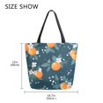 thumbnail image 5 of FORMRS Womens Canvas Tote Bag with Zipper Inner Pocket Shoulder Handbag, Blue Oranges, 5 of 7