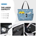 thumbnail image 3 of Daiia Ocean on Striped Beach Travel Bag - Water-Resistant Beach Bag, Lightweight Tote with 7 Pockets for Women and Men - Gym,Pool,Camping,Reusable Grocery Bag, 3 of 7