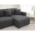 thumbnail image 4 of Modern Plush Lamb Wool Right Facing Sectional Sofa 220cm with Chaise, 4 of 14