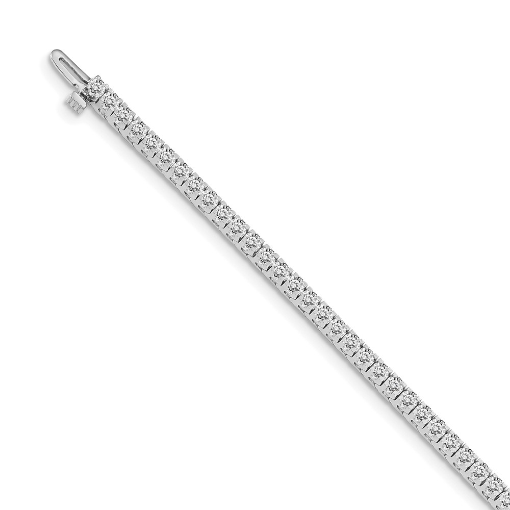 14K White Gold bracelet Diamond Lab Grown Round SI1 SI2, G H I, tennis