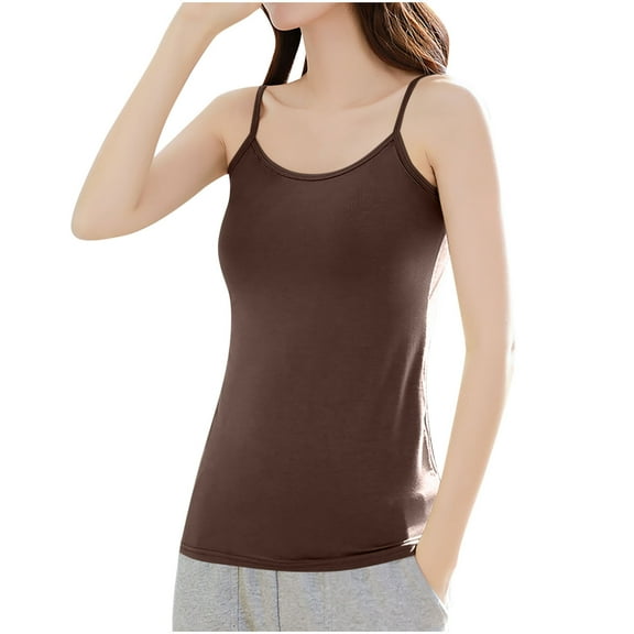 WRKEKC Cami Tank Tops for Women Solid Color Crew Neck Crop Top Sleeveless Pullover Summer Tank Casual Slim Fit