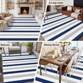 thumbnail image 5 of Navy Blue Stripe Area Rug 5x7 FT, Non Slip Bedroom Throw Carpet, Geometric Grey White Vertical Striped Washable Soft Floor Carpet Non-Shedding Rug for Dining Room Bedside Classroom Desk, 5 of 9