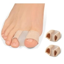 2 Pcs Toe Separators for Bunion Correction W/Fabric Lining, Big Toe Straightener Elasticity Hammer Bunion Toe Corrector Spacers for Feet Women Men Correct, with 2 Loops (Small)