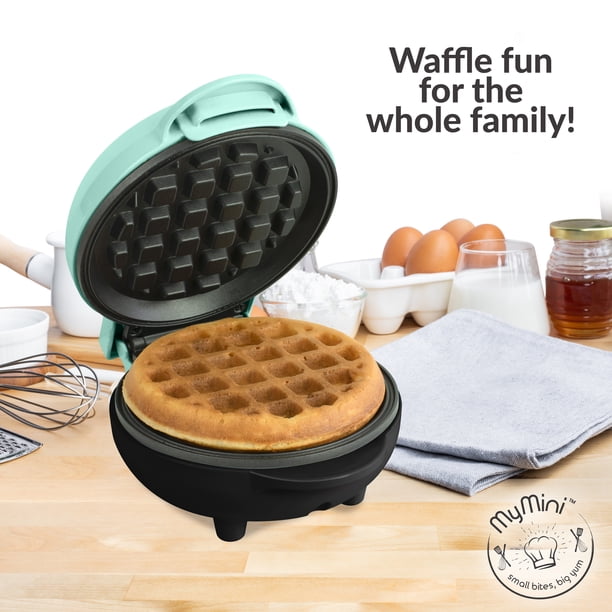 MyMini Waffle Maker, Teal - Walmart Business Supplies