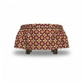 thumbnail image 4 of Moroccan Ottoman Cover, Floral Starry Motif, 2 Piece Slipcover Set with Ruffle Skirt for Square Round Cube Footstool Decorative Home Accent, Standard Size, Vermilion Earth Yellow, by Ambesonne, 4 of 5