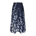 thumbnail image 6 of Gamivast Womens Skirts Midi Length High Waisted Elastic Waist A Line Bow Pattern Flared Flowy Skirt Cute Trendy Casual Office Party Vacation Midi Skirt, 6 of 7
