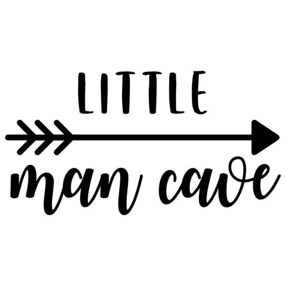 Vinyl Wall Art Decal - Little Man Cave - 8" x 15" - Trendy Inspiring Lovely Kids Quote Sticker For Home Boys Room Toddlers Bedroom Nursery Playroom Kindergarten Daycare Fun Decor (Black)