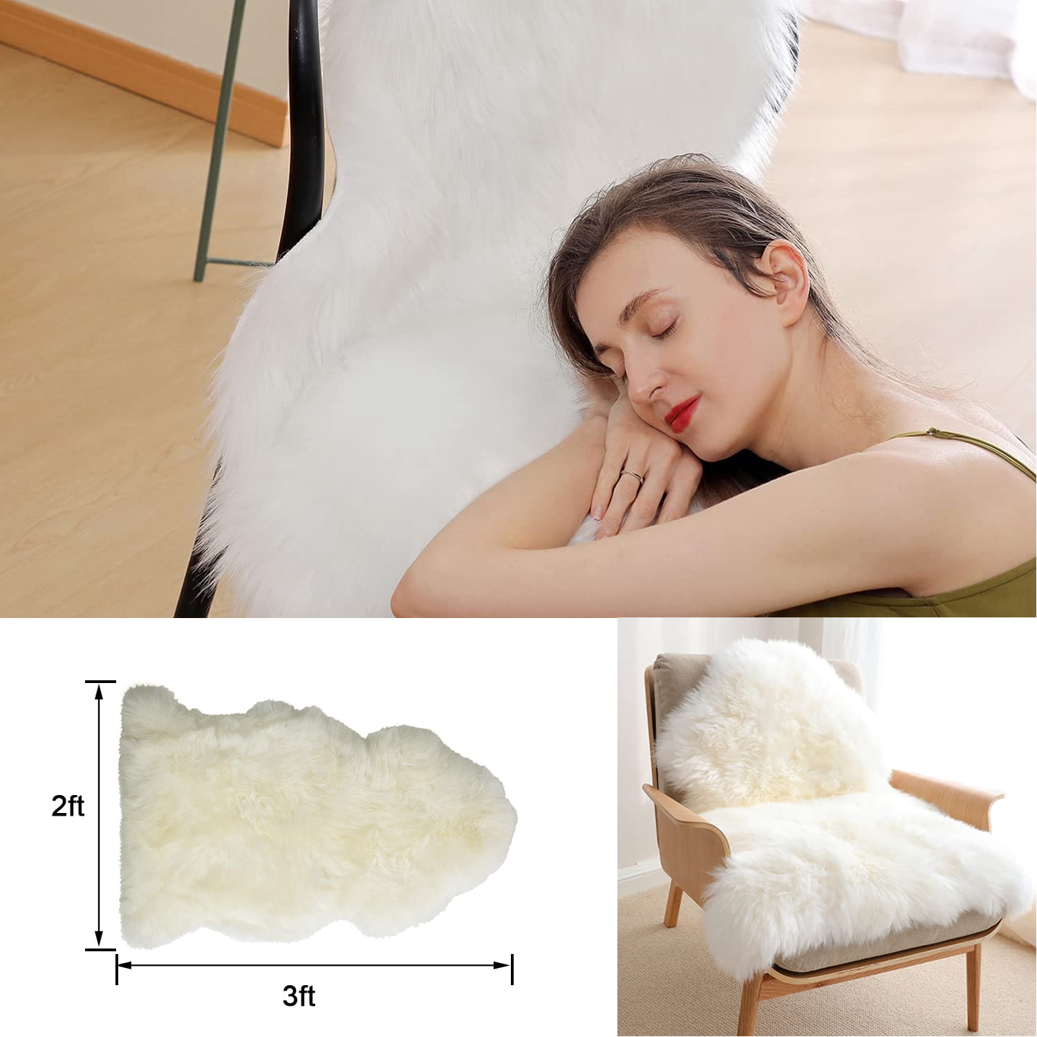 Sheepskin Throw Rug – Faux Fur 2x5-foot High Pile Runner – Soft And Plush  Mat For Bedroom, Kitchen, Bathroom, Nursery & Office By Lavish Home (white)  : Target