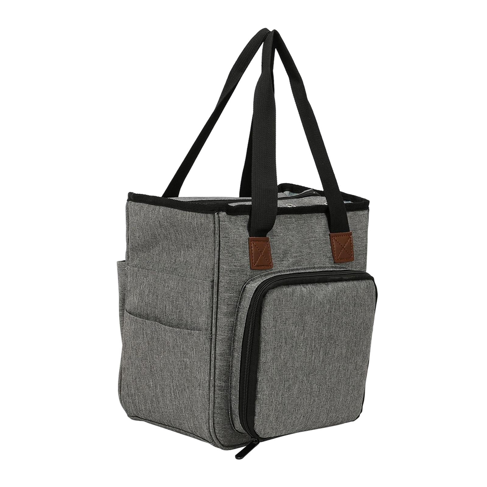 S SERENABLE Knitting Bag Portable Yarn Storage Bag for Wool Crochet Hooks Sewing Supplies DIY Household Organizer, Embroidery Needlework Handbag , gray, 26cmx14cmx23cm