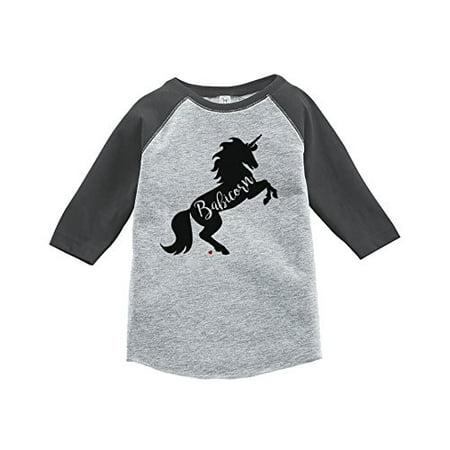 

7 ate 9 Apparel Kids Baby Unicorn Raglan Tee Grey