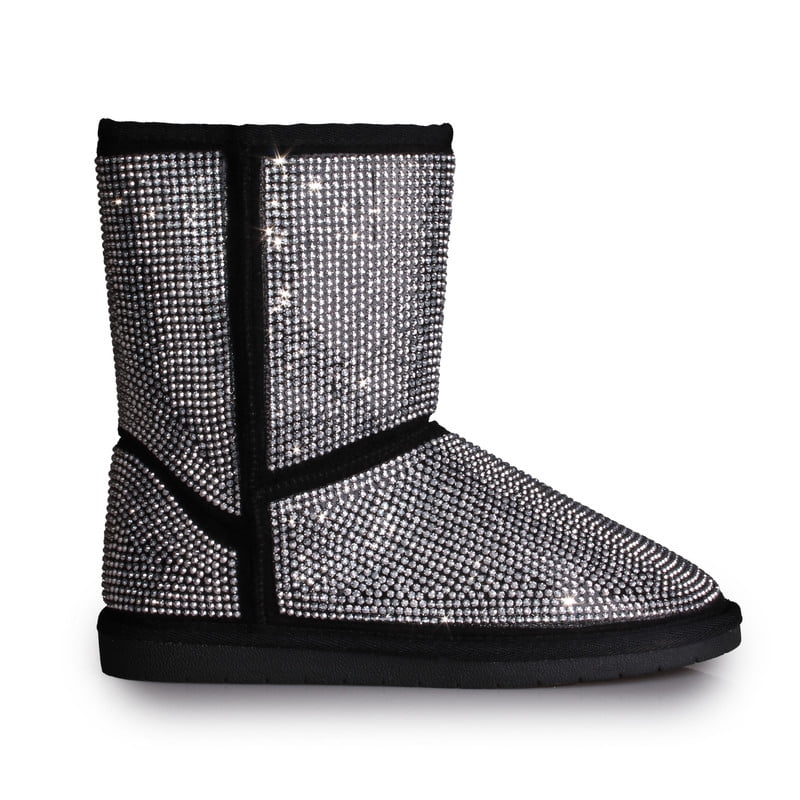 Women’s Rhinestone Mid-Calf Winter Snow Boots