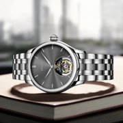 AESOP Off-axis Tourbillon Skeleton Hand-Wind Mechanical Wrist Watch Men Sapphire Crystal Manual Business Dress Clock Man Luminous Stainless Steel Leather