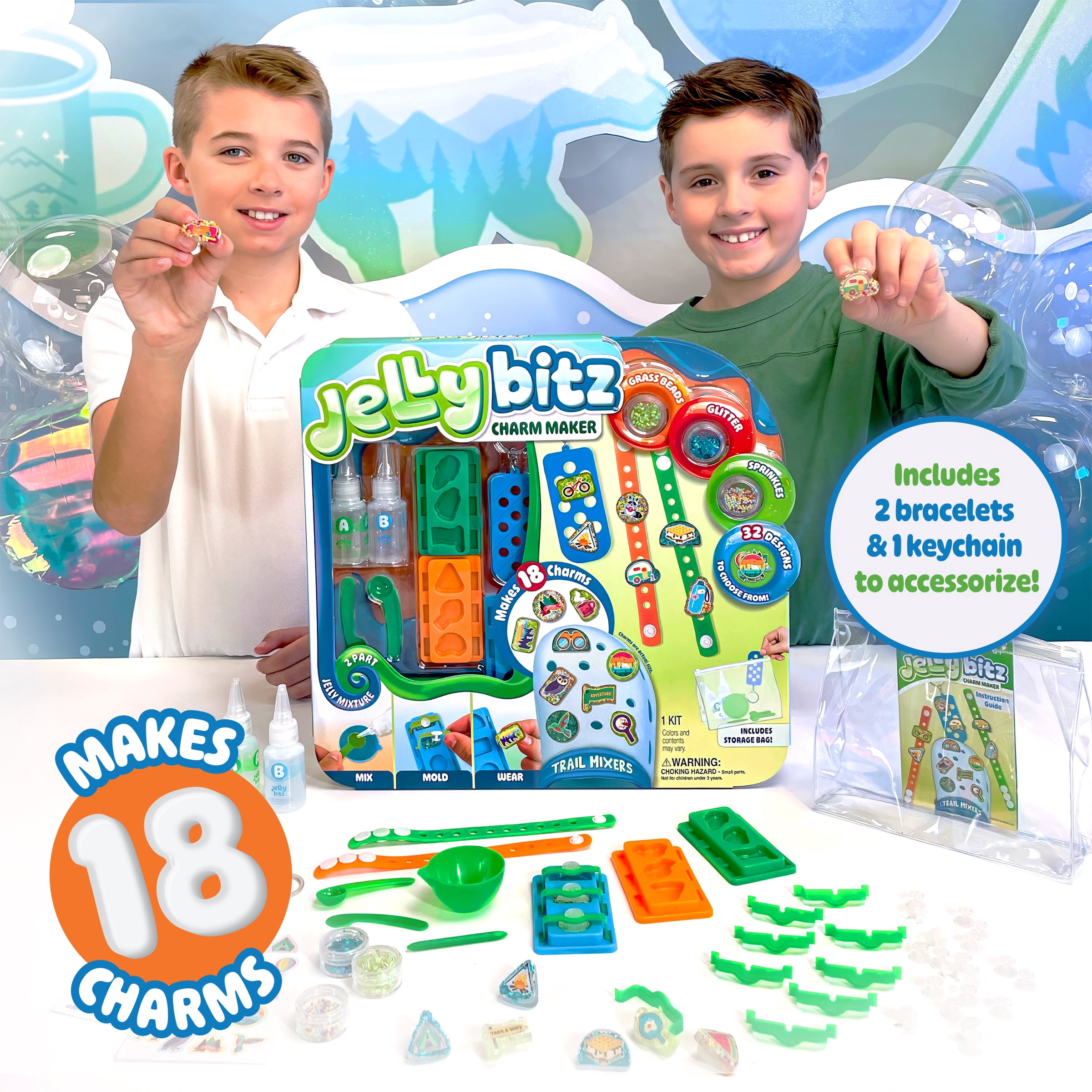 ArtSkills Jellybitz DIY Shoe Charm Maker Craft Kit for Kids - Trail Mixers