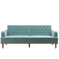Mr. Kate Stella Vintage Convertible Sofa Bed Futon, Teal Velvet