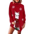 thumbnail image 2 of LAICAIW Women's Loose Turtleneck Oversize Long Pullover Sweater Dress, 2 of 4