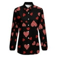 thumbnail image 4 of Red Hearts Pattern on Dark Background Long Sleeve Blouse Woman Streetwear Casual Shirts Summer Oversize Woman Streetwear Clothing Birthday Present, 4 of 7