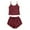 Wine, variant on cfhntfmh Lounge Sets for Women Fashion Ribbed Sleeveless Scoop Neck Tank Tops Casual Wide Leg Shorts Pajama Sets Soft Sleepwear