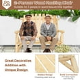 thumbnail image 4 of HOMEDIARY Outdoor Wood Rocking Bench, 2-Person Rustic Adirondack Log Rocker with Slatted Seat, High Backrest/Armrests, Double Wooden Patio Porch Rocking Loveseat for Garden Backyard Porch, Natural, 4 of 8