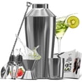 thumbnail image 3 of JoyTable  Bartender Kit - Cocktail Set Kit - Bartender Drink Mixer Shaker Bar Tool Set Silver 8 Piece Set, 3 of 5