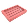 thumbnail image 3 of Vitrina de alfiler rosa, vitrina grande y elegante de madera maciza a prueba de polvo con ventana de vidrio para insignia de joyería, color rosa, 3 of 5